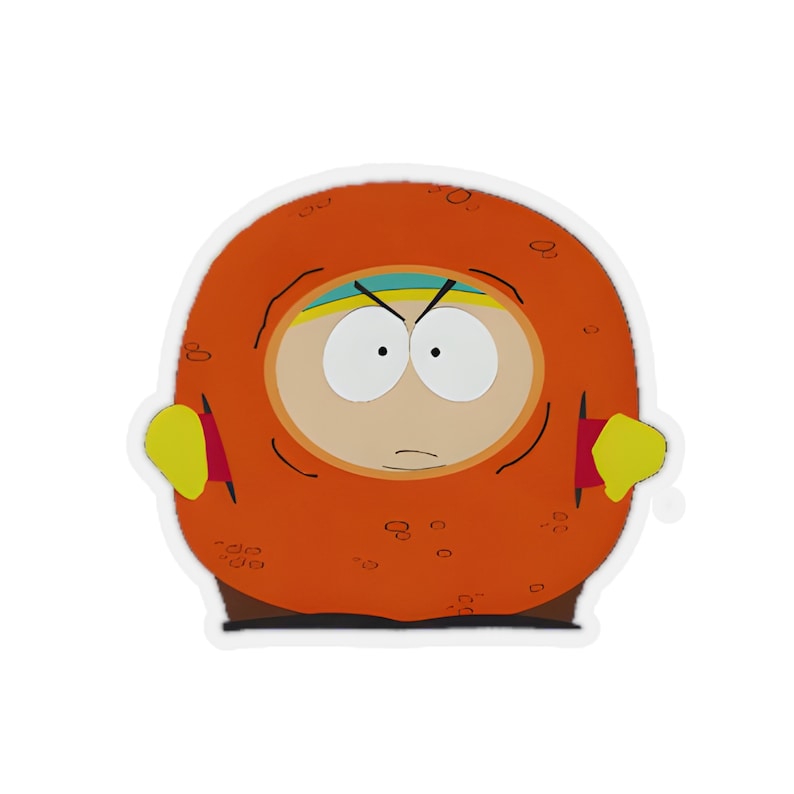 South Park Funny Cartman As A Mad Cheesy Poof Kiss-Cut Sticker Cartman South Park Cheesy Poor Meme Sticker image 9
