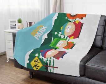 South Park Bus Stop Minky Blanket Stan Kyle Cartman Kenny Blanket South Park Blanket Cute South Park Blanket Main Characters Soft Velveteen