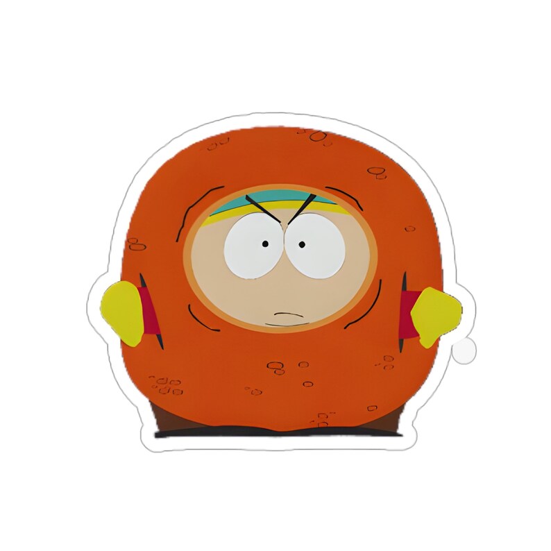 South Park Funny Cartman As A Mad Cheesy Poof Kiss-Cut Sticker Cartman South Park Cheesy Poor Meme Sticker image 7