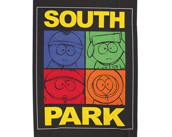 South Park Stan Kyle Cartman Velveteen Plush Blanket South Park Blanket Soft Thin Plush Blanket Small Medium Large South Park Blanket Black