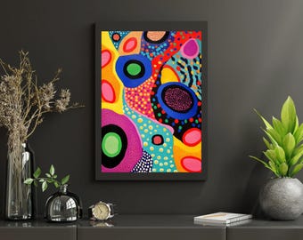 Druckbare Yayoi Kusama im japanischen Stil Malerei Japandi Wall Art Digital Download Instant Download