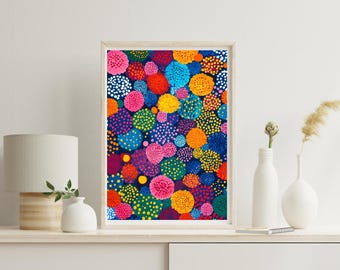 Druckbare Yayoi Kusama im japanischen Stil Malerei Japandi Wall Art Digital Download Instant Download