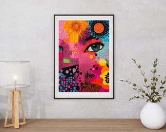 Druckbare Yayoi Kusama im japanischen Stil Malerei Japandi Wall Art Digital Download Instant Download