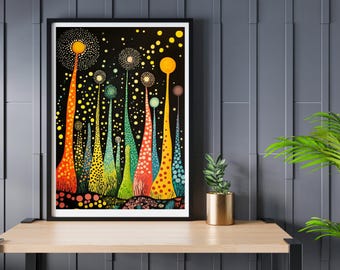 Druckbare Yayoi Kusama im japanischen Stil Malerei Japandi Wall Art Digital Download Instant Download