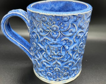 Lace Textured Handbuilt Mug