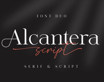 Alcantera Font Duo, Serif Font, Script Font, Signature Font, Brand Font, Cricut Font, Canva Font