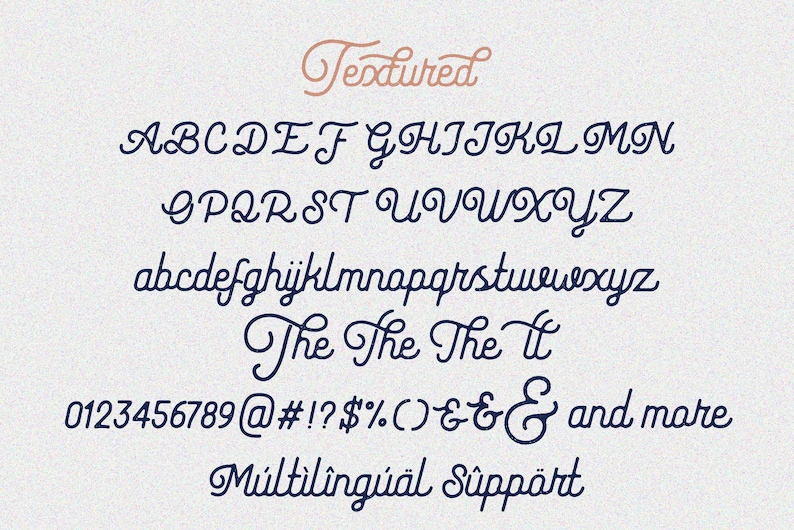 Baguette Vintage Script Font, Font Pair, Retro Font, Textured Font