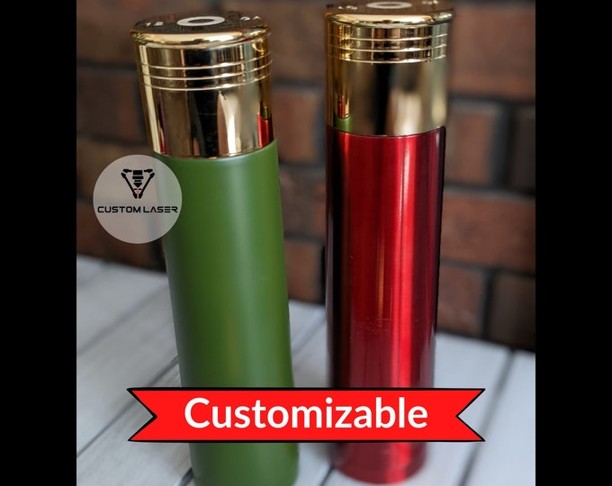 Personalized 12 Gauge Shotgun Shell Bullet Thermos Tumbler, Father's Day Gift, Military, groomsman gift, Custom tumbler for guy