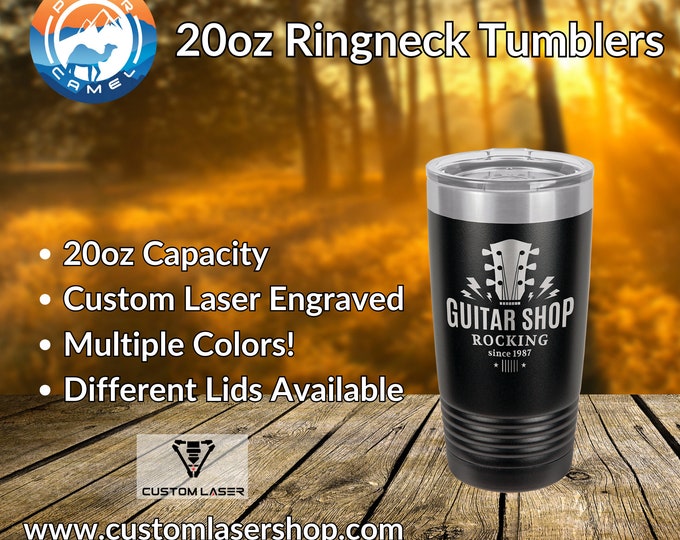20oz Tumblers W/ Lid  - Custom Engraved with Your Name or Logo