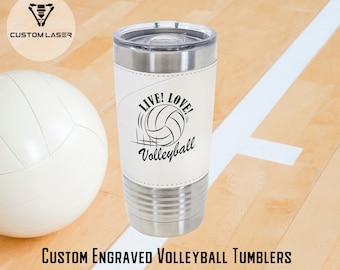 Personalized Volleyball Tumbler: Engraved Stainless Steel, Coach/Player Gift