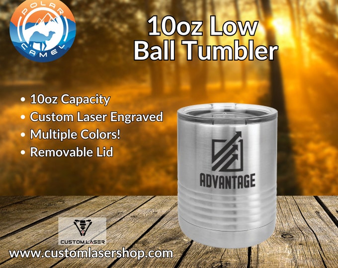 Personalized 10oz Lowball Tumbler: Custom Engraved Stainless Steel