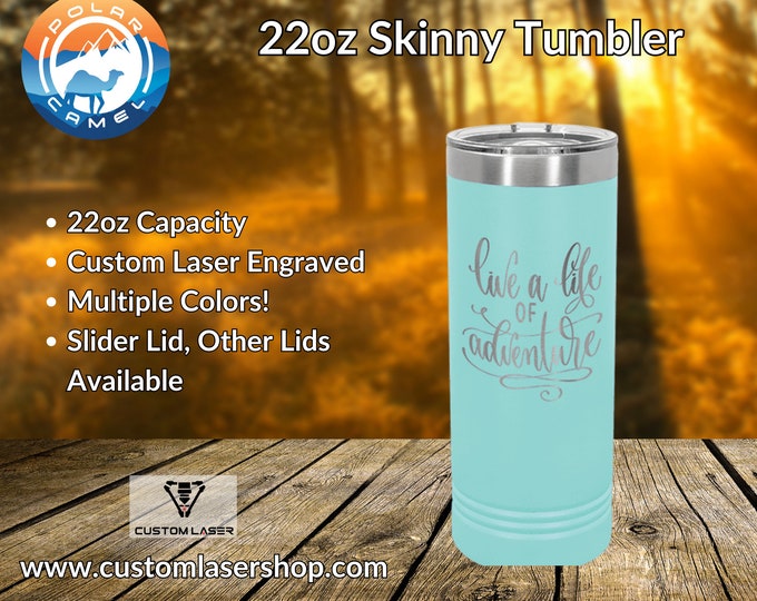 22oz Skinny Tumblers w/ Lid - Polar Camel - Custom Engraved