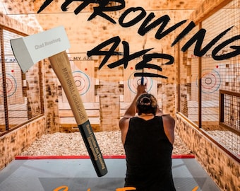 Custom Engraved 16" Tournament Throwing Axe with Sheath