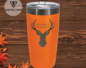 Hunters Orange Personalized Tumbler - Cup made for the Hunter, Hunting Camp, or Trip!