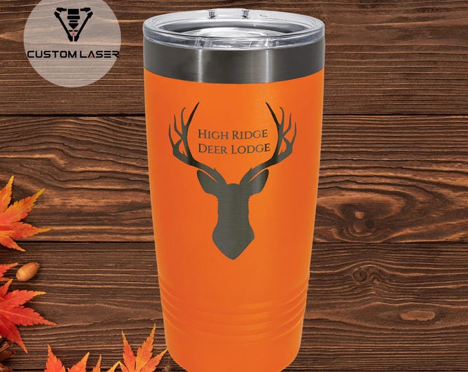 Hunters Orange Personalized Tumbler - Cup made for the Hunter, Hunting Camp, or Trip!