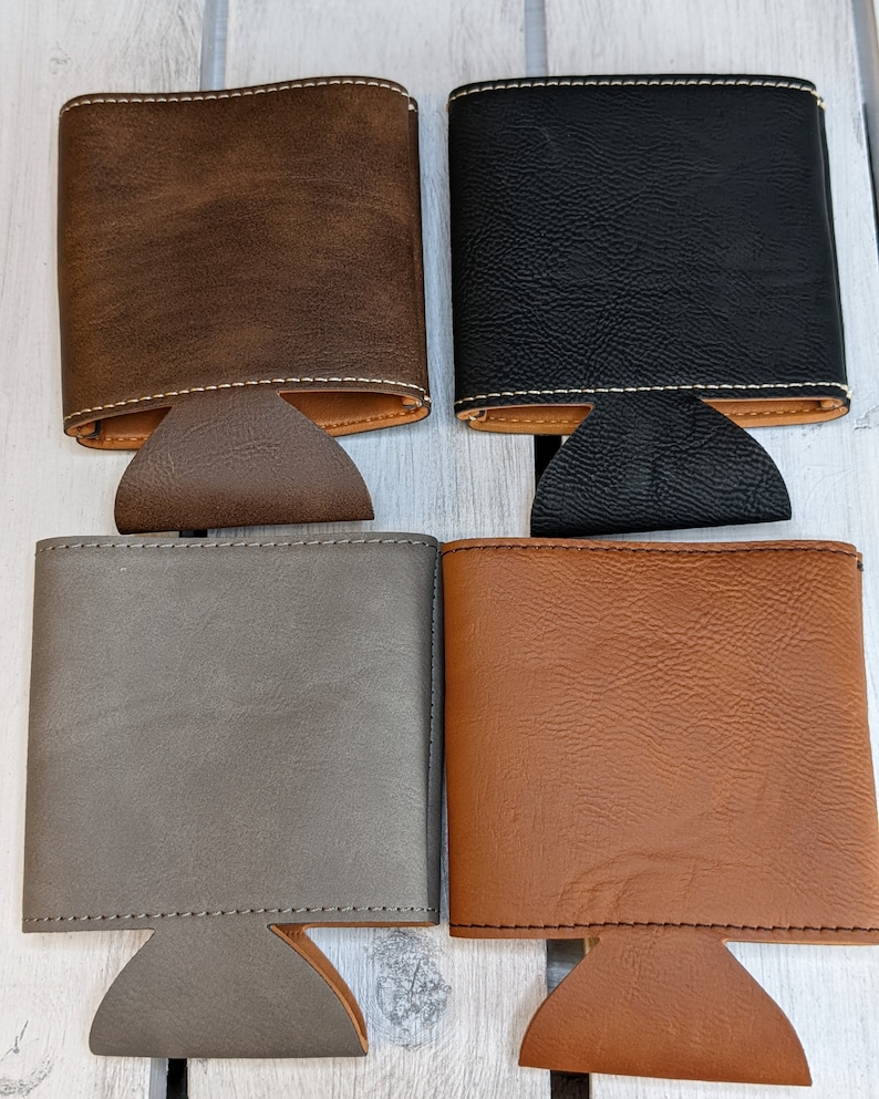 Custom Laser Engraved Leatherette Insulated Beverage Holders Etsy