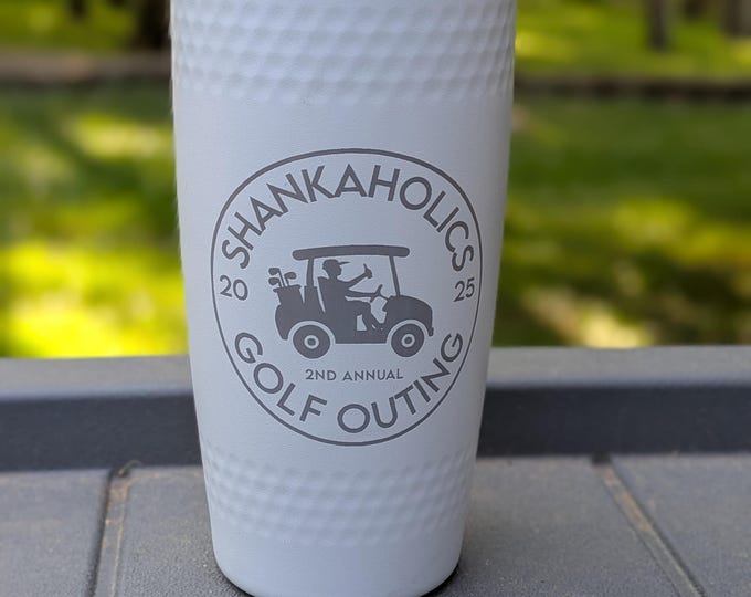 Custom Engraved Golf Dimple Tumbler - 20oz Golfer Gift