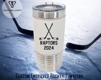 Custom Hockey Team Tumbler: Personalized Coach Gift, 20 oz Leatherette