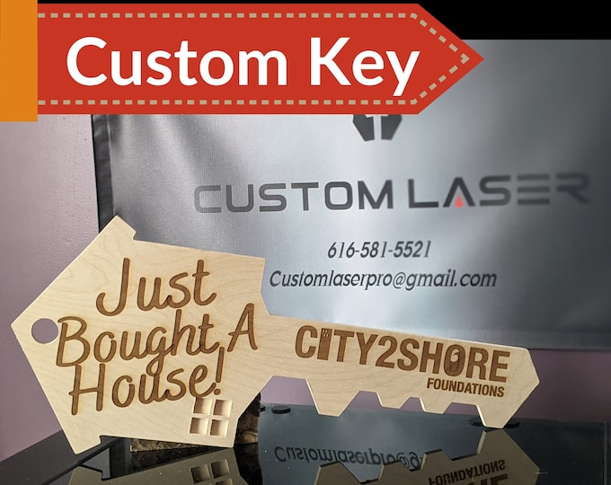Realtor Signs - House Key for Pictures - Wooden Custom Key - Personalized