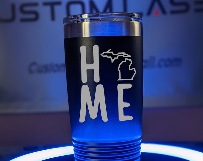 20oz Tumbler - Michigan "Home" Design for Michiganders