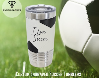 Custom Soccer Team Tumbler: Personalized Coach Gift, 20 oz Leatherette