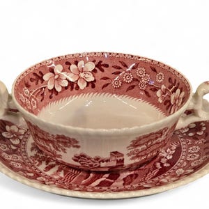 COPELAND England, Spode Pink Tower, soup cup 2 pieces.