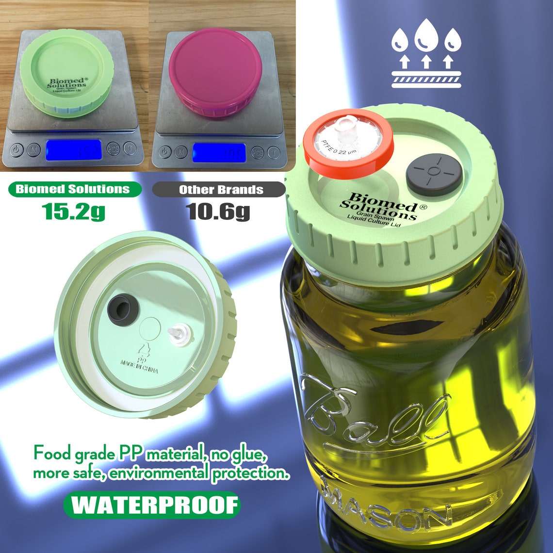 6pcs Liquid Culture Lids Autoclavable Rejular Mouth Jar Lids Etsy