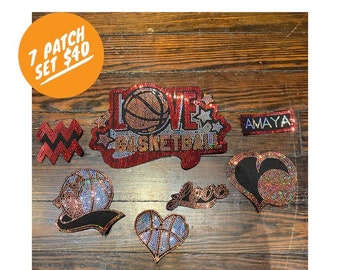 Lot de 7 écussons Love Basketball