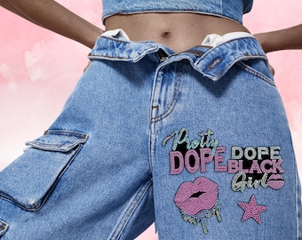 Dope Black Girl, Bling Patch Set | High-Intensity Spark Composite, Smooth Touch