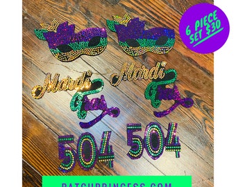 Mardi Gras 6 Patch Set