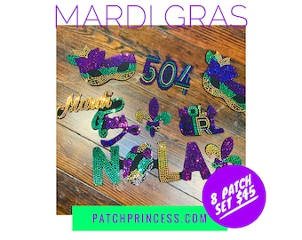 Mardi Gras 8 Patch Set