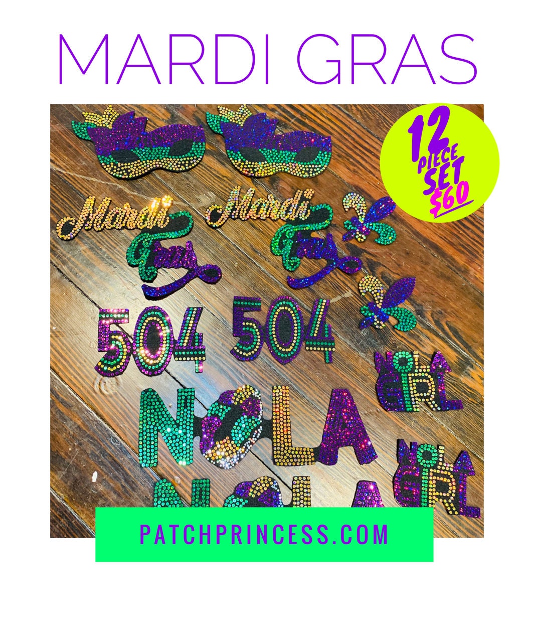 mardi gras patch etsy