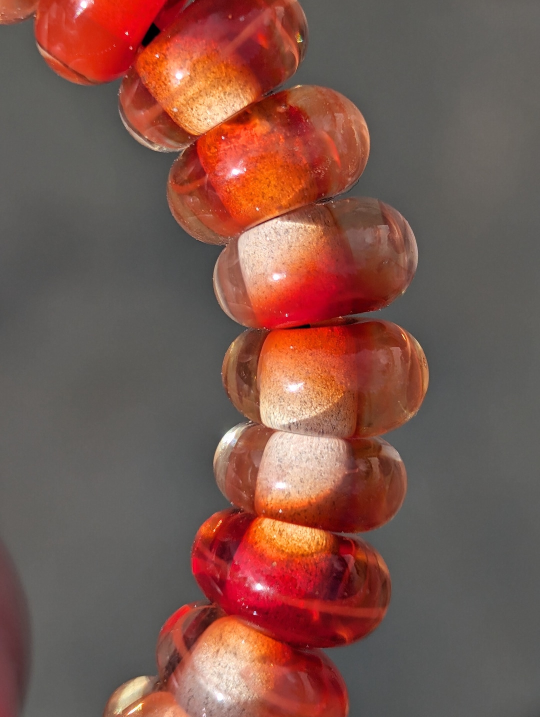 30 Red Clear Lampwork Glass Spacer Beads - Etsy