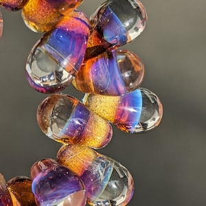 30 pink silverglass lampwork drop beads
