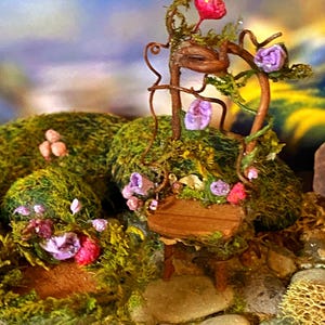 Fairy Set:  Victoria Dreams Miniature Table and Chairs Dining Set for Indoor Fairy Garden or House Cottagecore