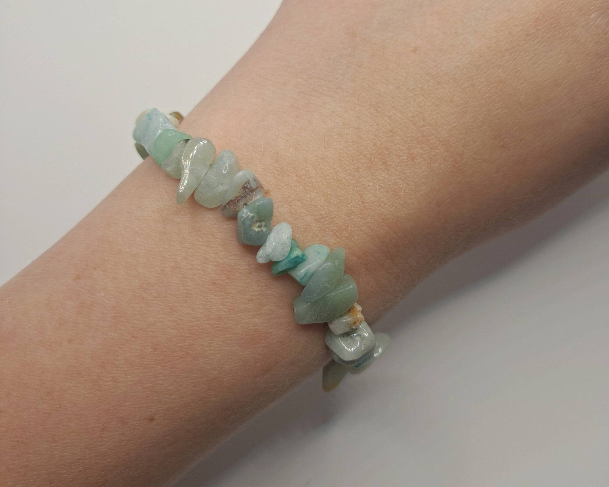 Amazonite crystal Chip bracelet Amazonite gemstone beaded | Etsy