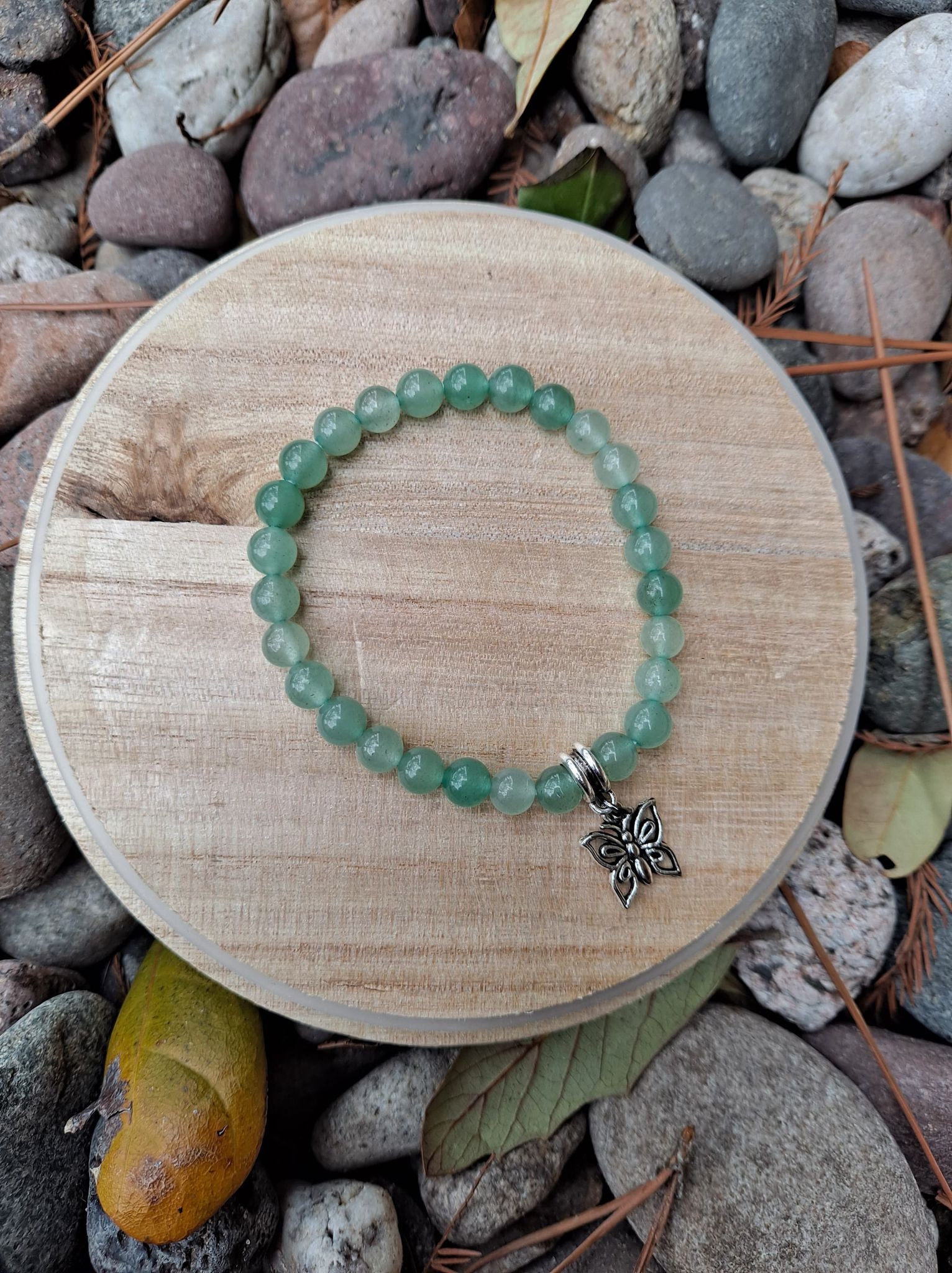 Green Aventurine Gemstone Bracelet, Good Luck Bracelet, Crystal Brace…