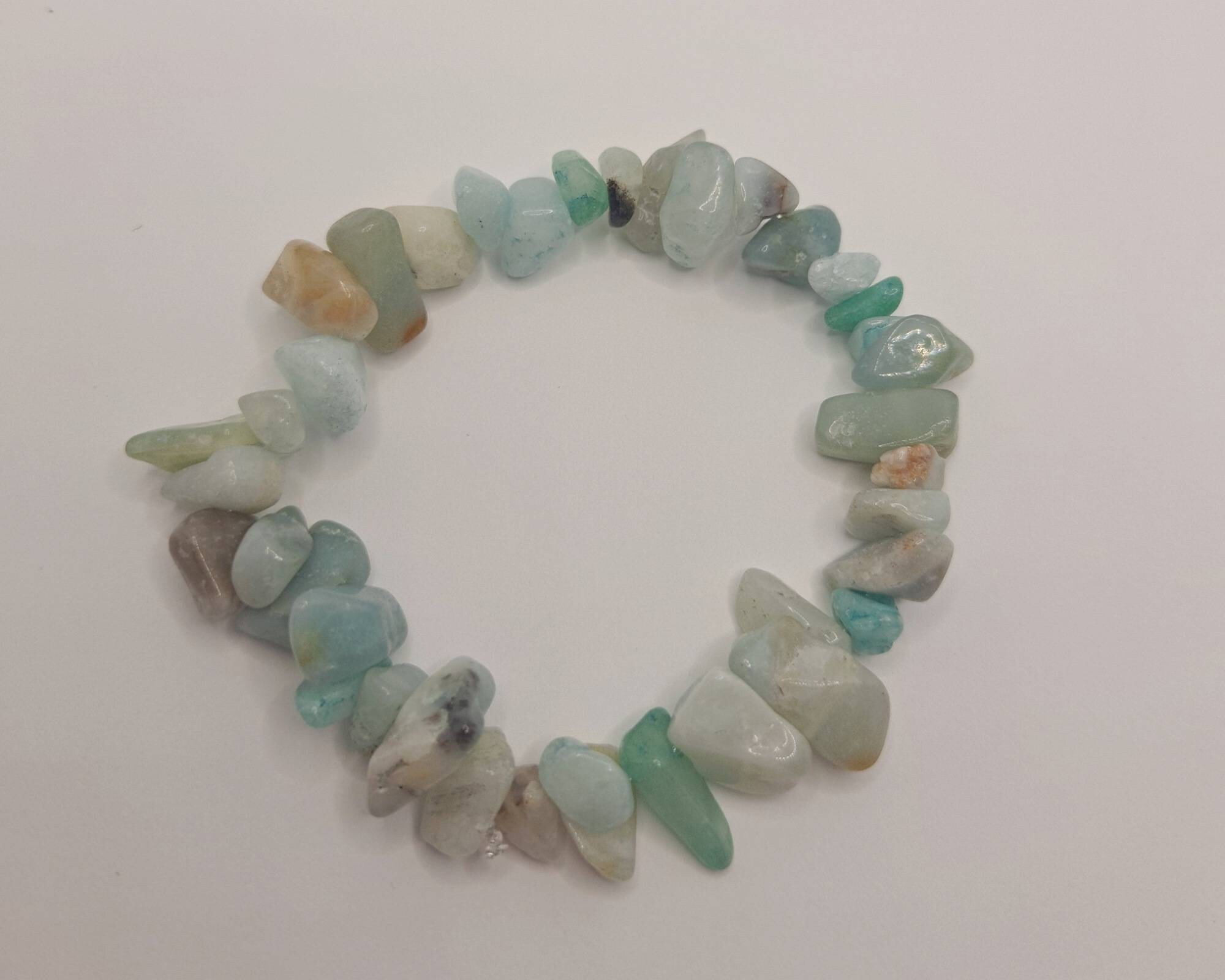 Amazonite crystal Chip bracelet Amazonite gemstone beaded | Etsy