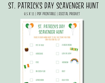 St Patrick’s Day Scavenger Hunt for Kids | St Paddy’s Day Kids Activity | St Patrick’s Day Treasure Hunt | I Spy Games