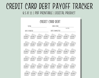 Credit Card Debt Payoff Tracker Printable | Debt Payoff Tracker PDF