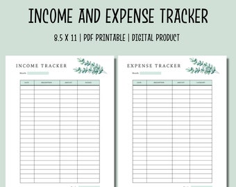 Income & Expense Tracker Printable | Money Tracker | Budget Instant Download | Business Financial Planning