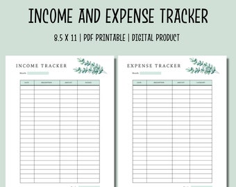 Income & Expense Tracker Printable | Geld-Tracker | Budget Sofort Download | Geschäftliche Finanzplanung