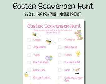 Easter Scavenger Hunt Printable | Easter Activity for Kids | Easter Game Printable | Easter Treasure Hunt
