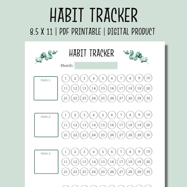90 Day Challenge Tracker Printable PDF Habit Tracker - Etsy