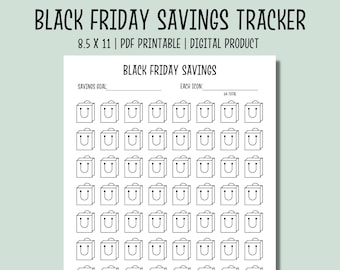 Black Friday Savings Challenge Printable | Spar-Challenge | Urlaubssparkasse | Black Friday Shopping PDF