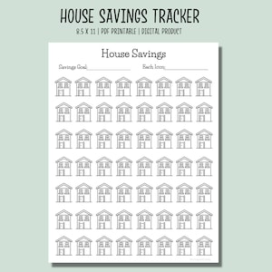 House Savings Tracker Printable | House Fund PDF Tracker | Home Down payment Tracker | Mortgage Payoff Printable