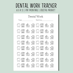 Rastreador de pagos de trabajo dental / Rastreador de facturas dentales PDF / Rastreador dental imprimible