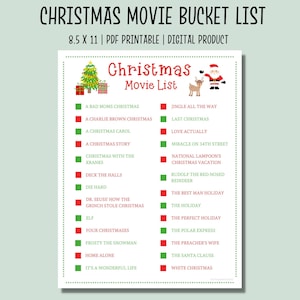 Christmas Movie Bucket List | Holiday Movie List | Xmas Movie List | Christmas Movie List