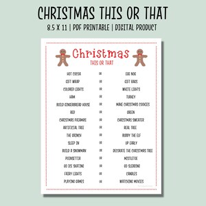 Christmas This or That Game | Christmas Game | Christmas Would You Rather| Holiday Games | Christmas Family Activity | Christmas Party Game