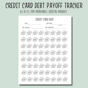 Credit Card Debt Payoff Tracker Printable | Debt Payoff Tracker PDF